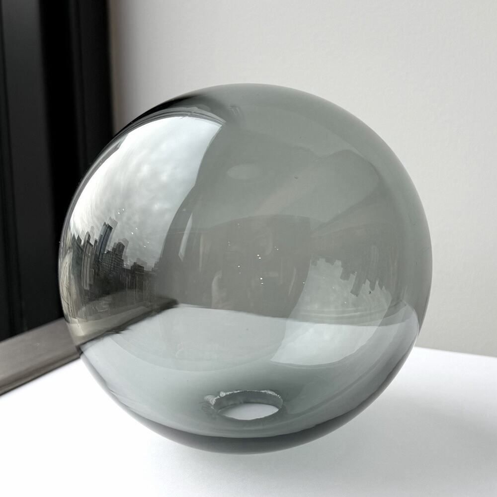 John Pomp Signed Studio Art Glass Bubble Sphere Light Globe or Display Piece 5"